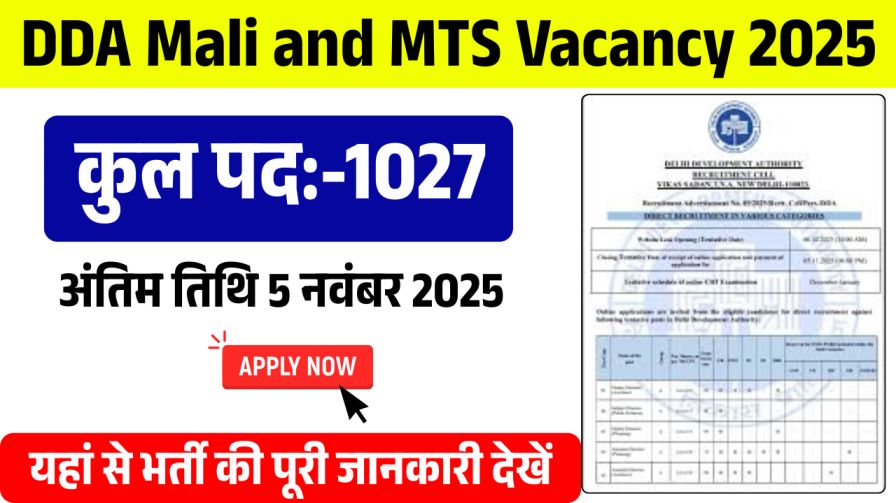 DDA Mali and MTS Vacancy 2025