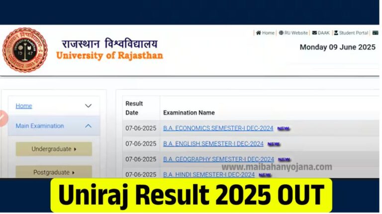 Uniraj Result 2025 OUT