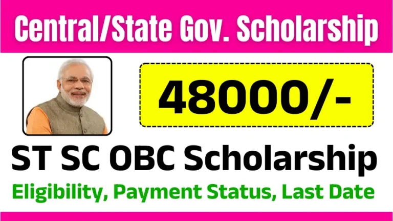 SC ST OBC Scholarship 2025-26 Apply Online